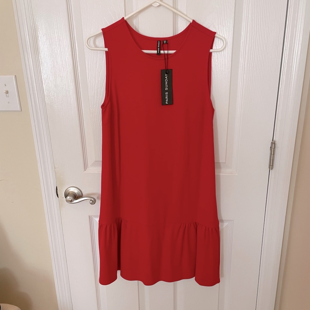 **$20 when Bundled** NWT Paris Sunday Red Sleeveless Shift Dress